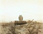 卡斯帕尔 大卫 弗里德里希 : Landscape With Grave Coffin And Owl